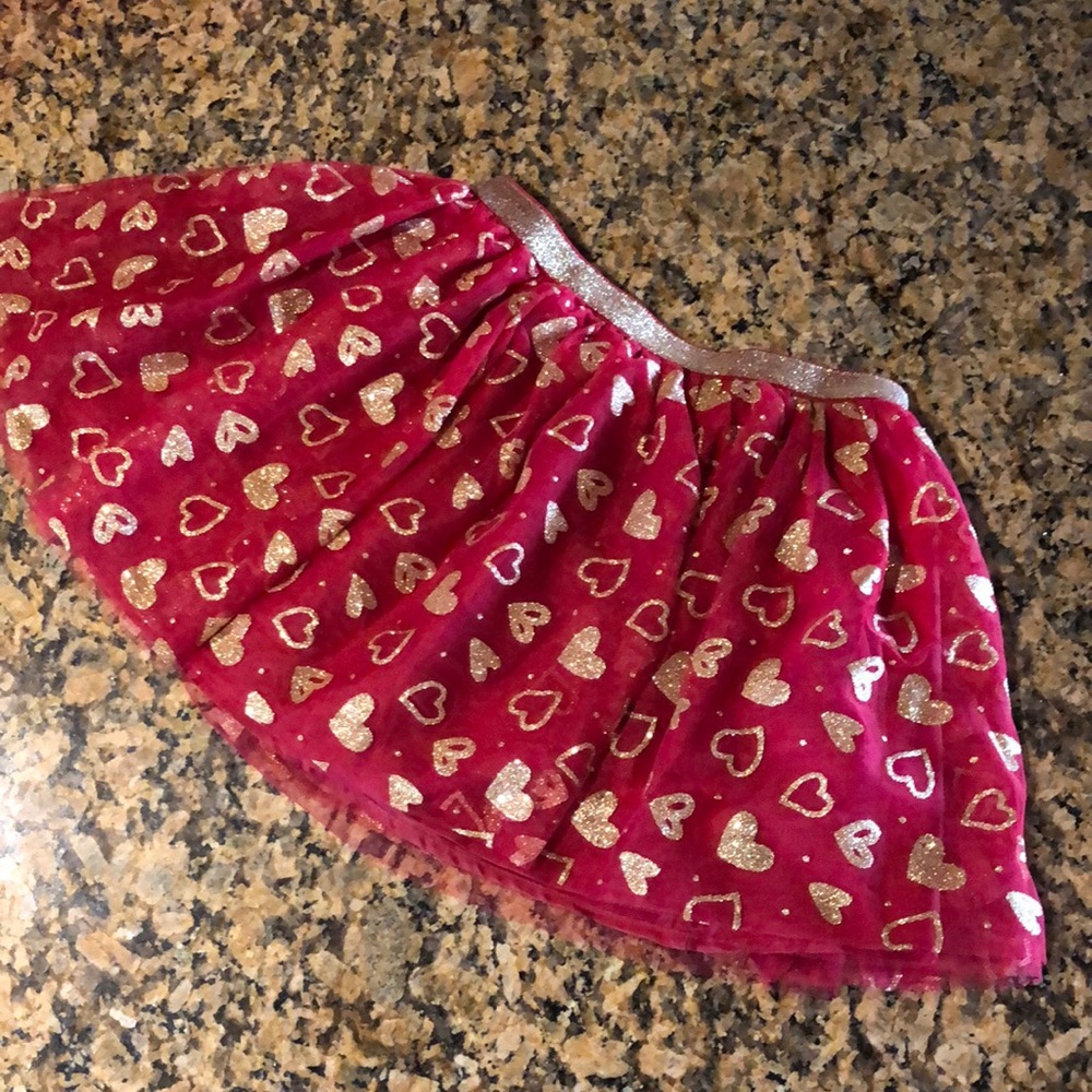 Girls Valentines Heart Skirt. 7/8